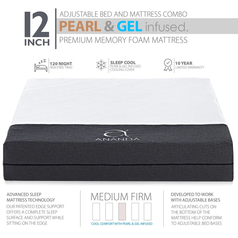 Sleep System: 12" Mattress & 15" Smart Adjustable Base